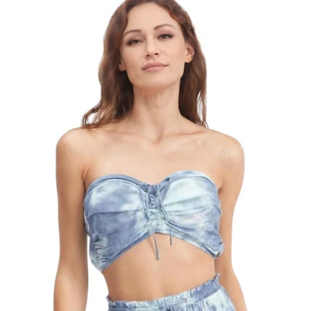 Roxy Women’s Tie-Dye Ruched Island Hops Halter Tube Top Size L